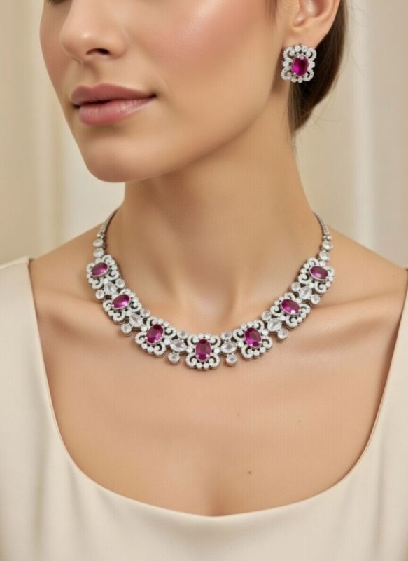 American Diamond Necklace- AD057