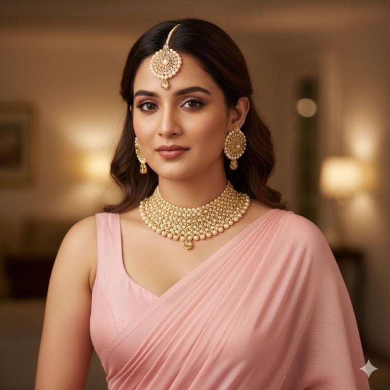 Latest Design Gold Plated Choker Necklace Set-SB021