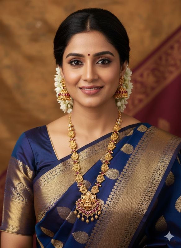 Gold Plated Traditional South Necklace Set-GP027