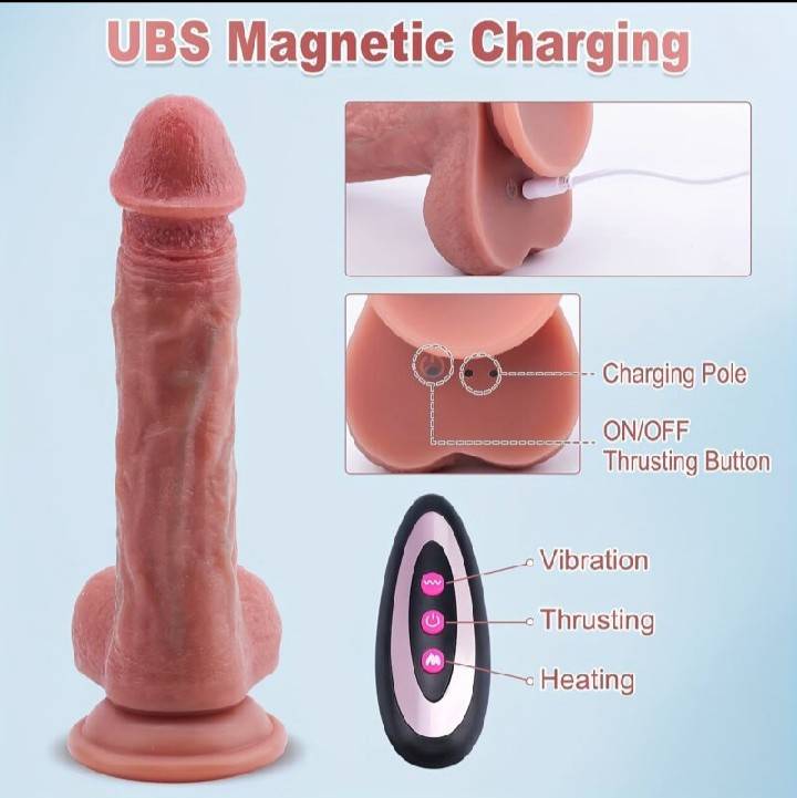 Dildo con ventosa y modo telescópico