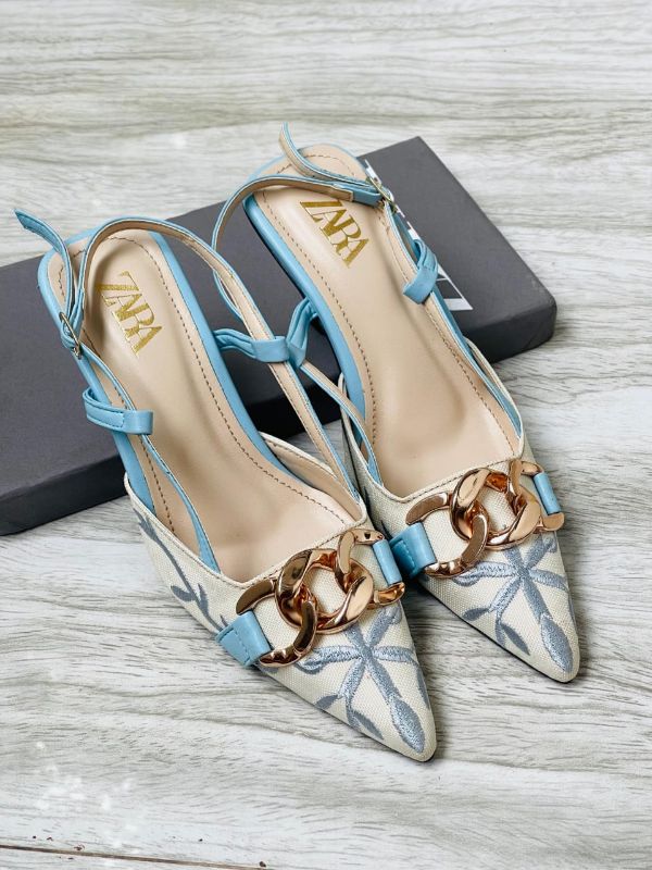 ZARA EMBROIDERED HEELS
