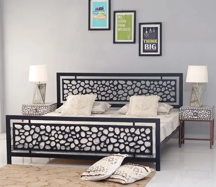 Metal Design Pattern Double Bed