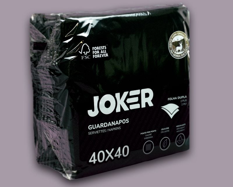JOKER SERVILLETAS NEGRAS 40X40