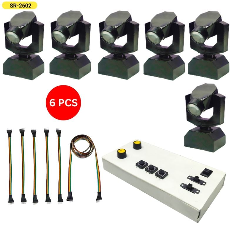 6 pics Mini sharpy light RGB with a controller and connector cables