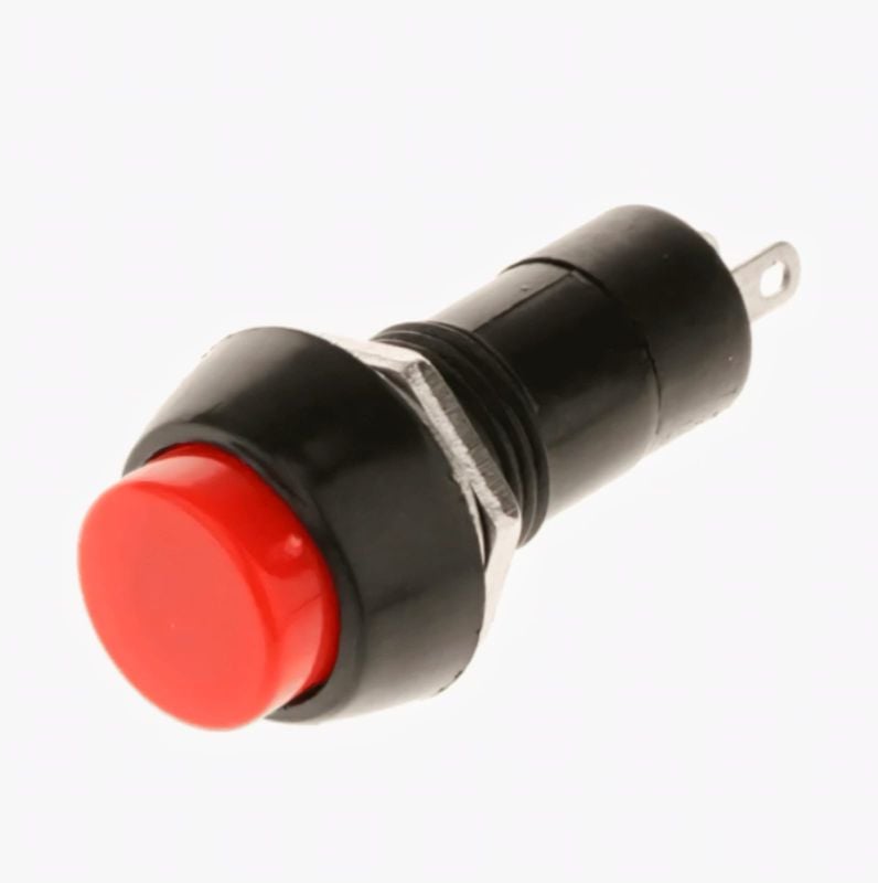 Red PBS-11B 2PIN 12mm No Lock Push Button
