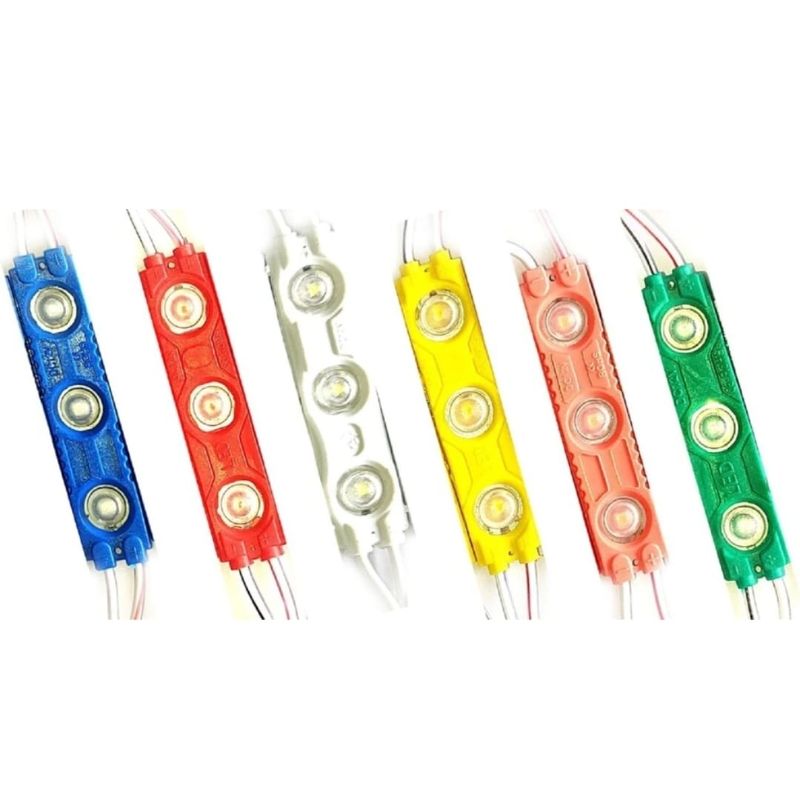 6 Pcs 12V DC Optical 3 LED Module Car Fancy Light ( Red Green Blue Yellow White Pink)