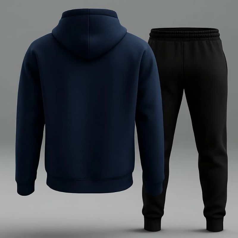 Men's contrast R printed hooded