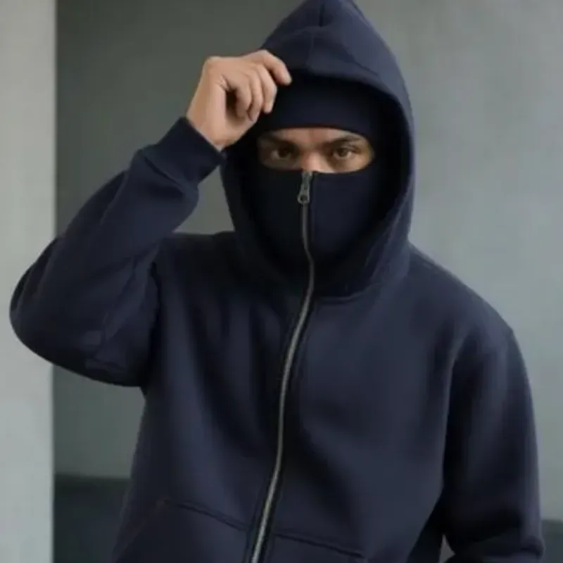 Premium Heavyweight Black Fleece Zipper Hoodie