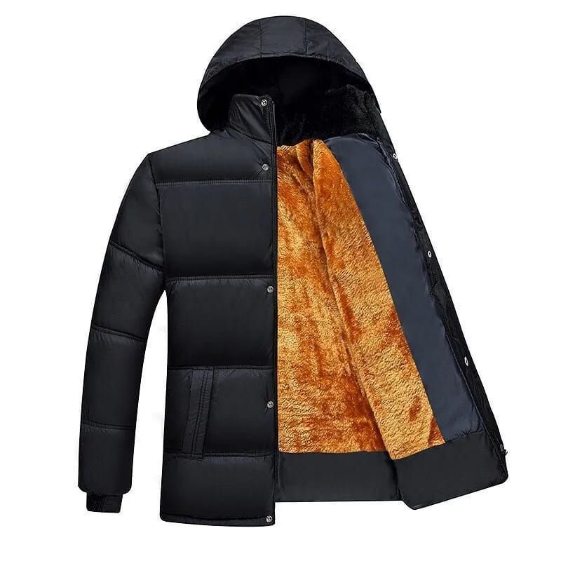 warm hooded dad cotton-padded jacket