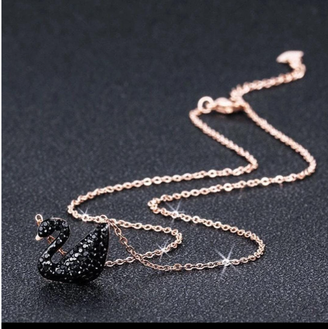 Black Swan Necklace in Stainless Steel