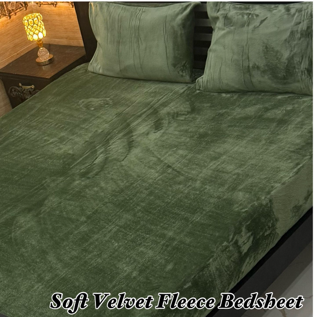 SOFT VELVET FLEECE BED-SHEET.