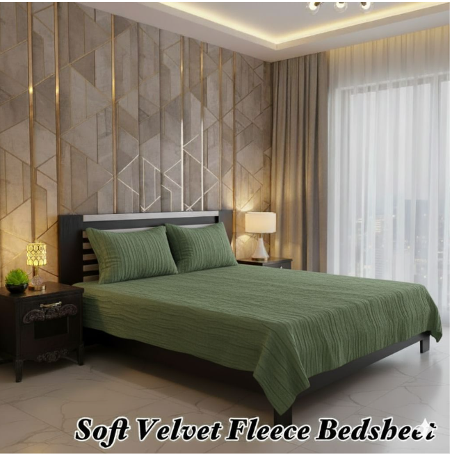 SOFT VELVET FLEECE BED-SHEET.