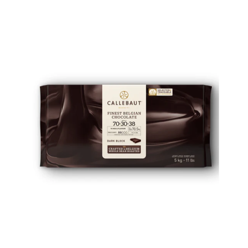 Callebaut - Finest Belgian Chocolate – 70% Dark Chocolate Bar - 70-30-38 - 5 KG