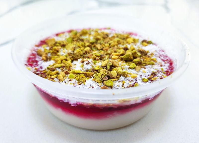 Creamy Malabi with Pistachio Topping