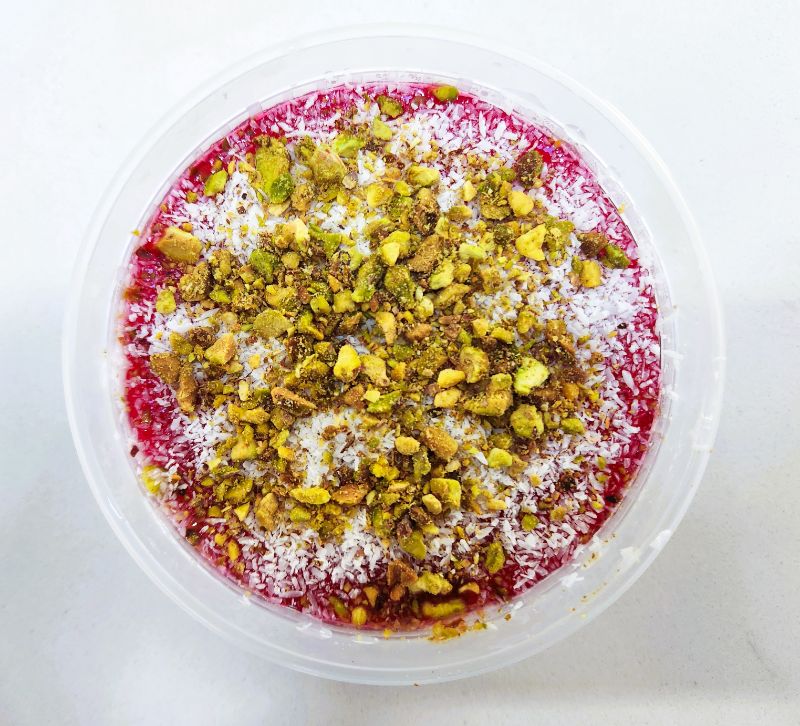 Creamy Malabi with Pistachio Topping