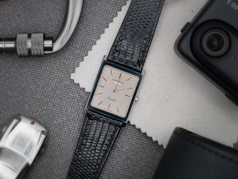 VINTAGE LONGINES TANK WATCH | GREY STRIPPED DIAL