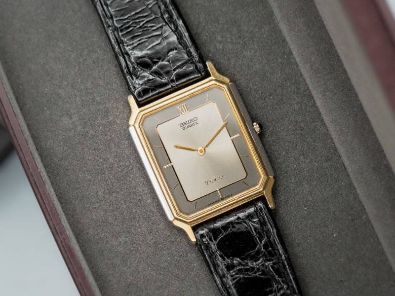 VINTAGE SEIKO DOLCE ART DECO TANK WATCH | BOX SET