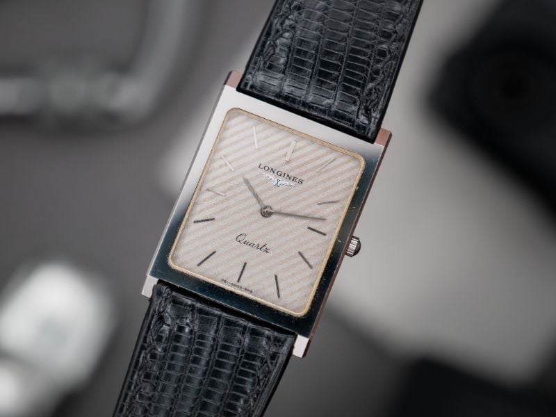 VINTAGE LONGINES TANK WATCH | GREY STRIPPED DIAL