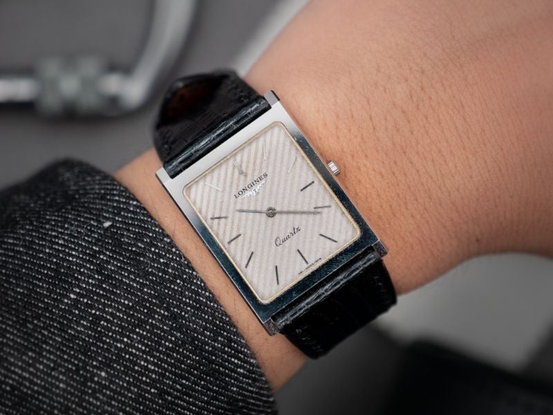 VINTAGE LONGINES TANK WATCH | GREY STRIPPED DIAL