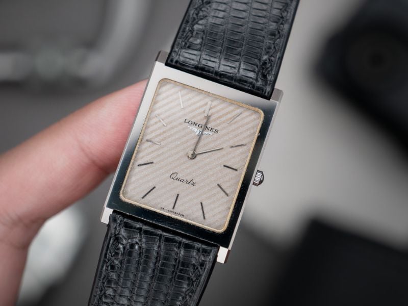 VINTAGE LONGINES TANK WATCH | GREY STRIPPED DIAL