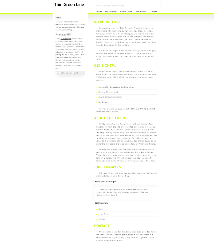 Green Line Template