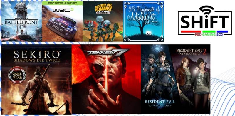 Resident Evil Revelation - Resident Evil Revelations 2 - Sekiro - Star Wars Battlefront Ultimate Edition - Tekken 7 - Destroy All Humans! Clone Carnage - WRC 5 - 36 Fragments of Midnight (For Rent)