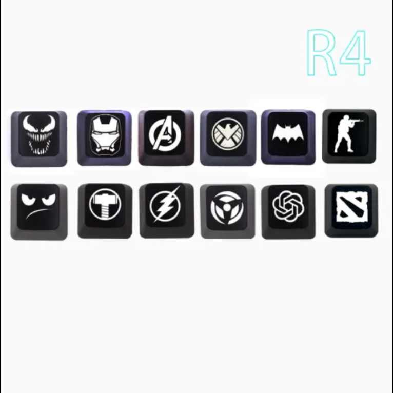 R4 ABS Backlit Keycaps- Set of 12  Keys