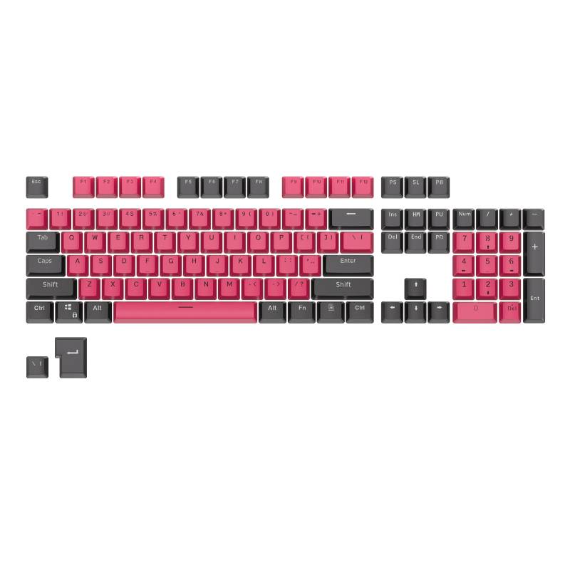 PBT Shine-Through Keycaps -  Black on Red