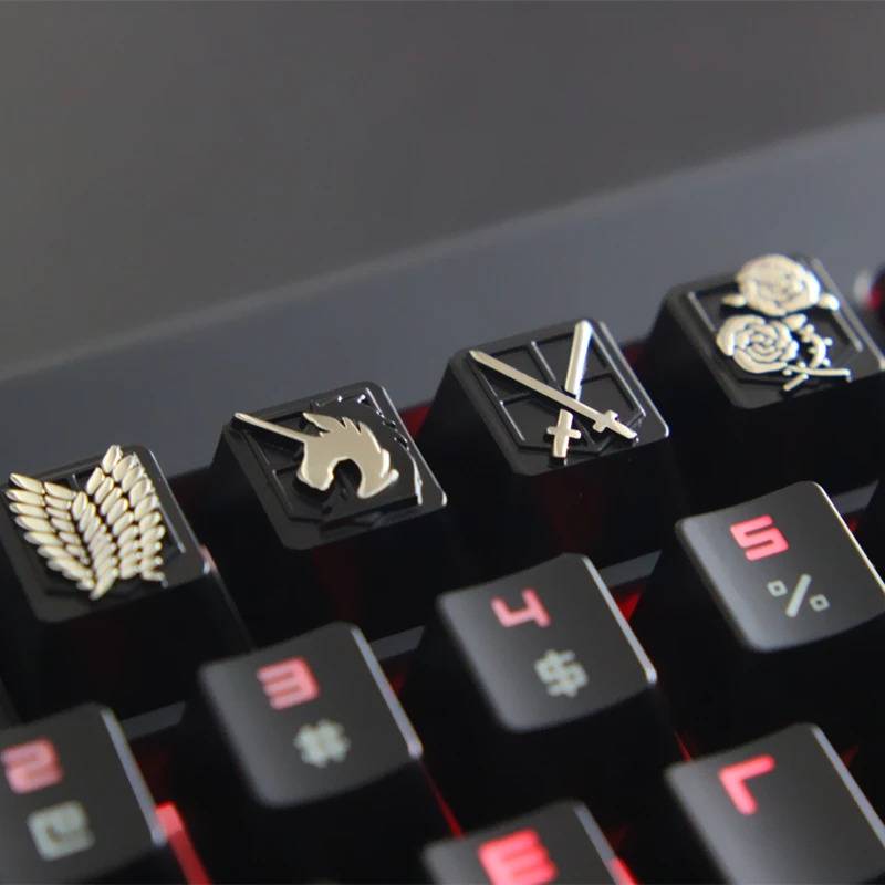 Zinc-plated Aluminum Artisan R4 Keycaps - Attack on Titan 4pcs Set