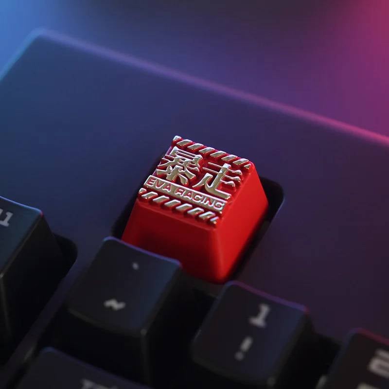 Zinc-plated Aluminum Artisan R4 Keycaps - EVA Racing - Red