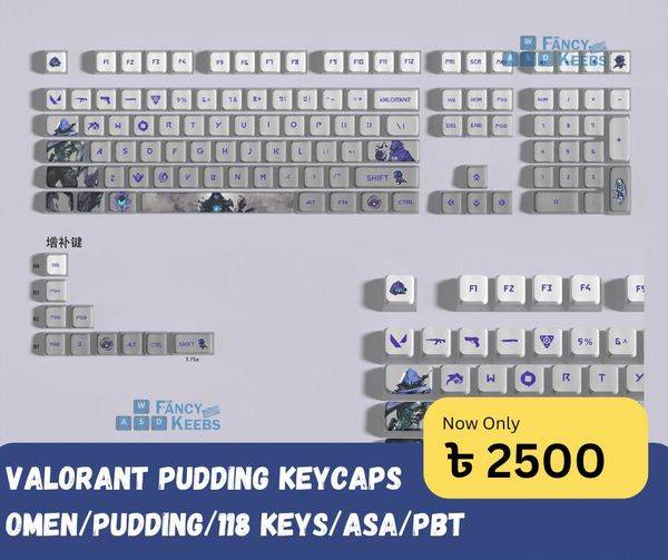 Valorant Themed Pudding Keycaps - OMEN