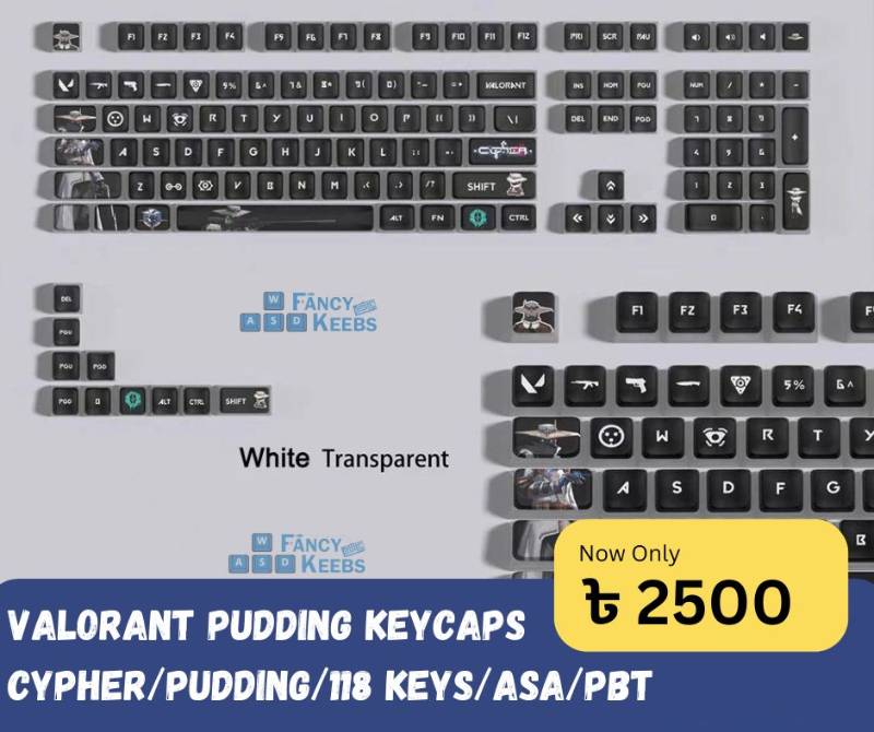 Valorant Themed Pudding Keycaps - CYPHER