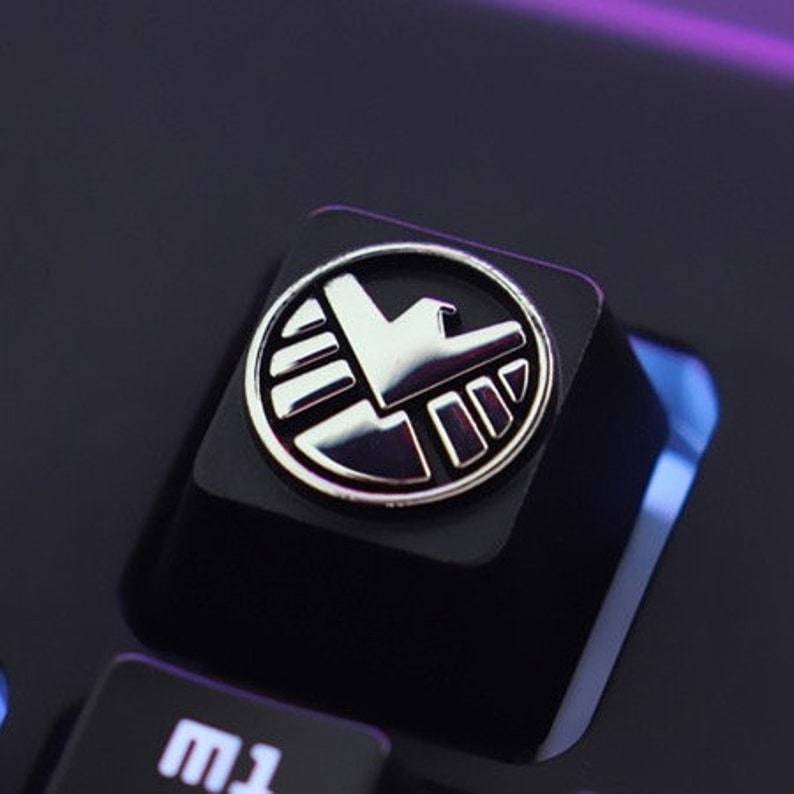 Zinc-plated Aluminum Artisan R4 Keycaps - S.H.I.E.L.D.