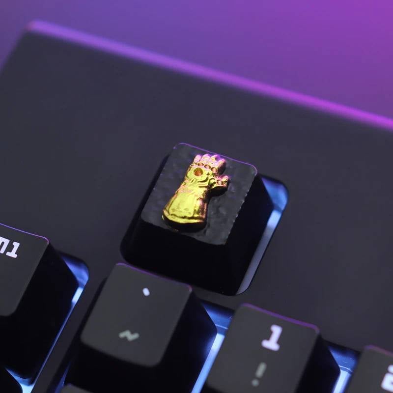 Zinc-plated Aluminum Artisan R4 Keycaps - Infinity Gauntlet