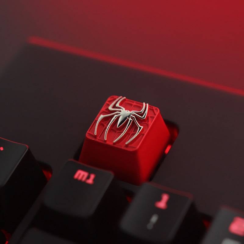 Zinc-plated Aluminum Artisan R4 Keycaps - Spider