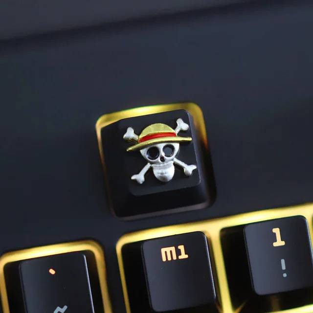 Zinc-plated Aluminum Artisan R4 Keycaps - One Piece - Straw Hat Pirate