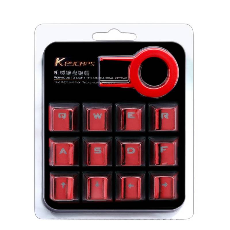 Dualshot Backlit Electro-Plated Keycaps-Red