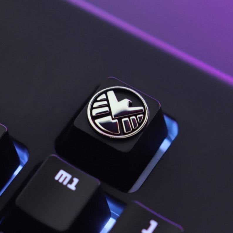 Zinc-plated Aluminum Artisan R4 Keycaps - S.H.I.E.L.D.