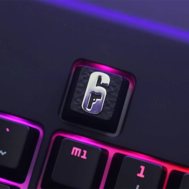 Zinc-plated Aluminum Artisan R4 Keycaps - Rainbow Six Siege