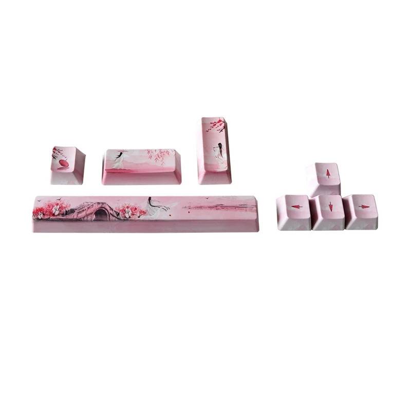 PBT 8pcs Set With Spacebar- cherry blossom.