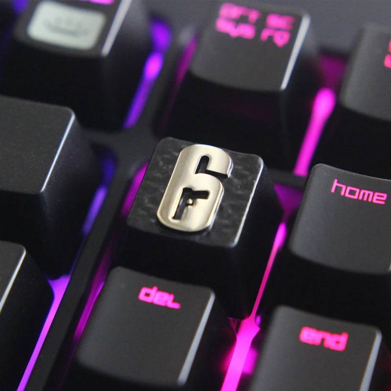 Zinc-plated Aluminum Artisan R4 Keycaps - Rainbow Six Siege