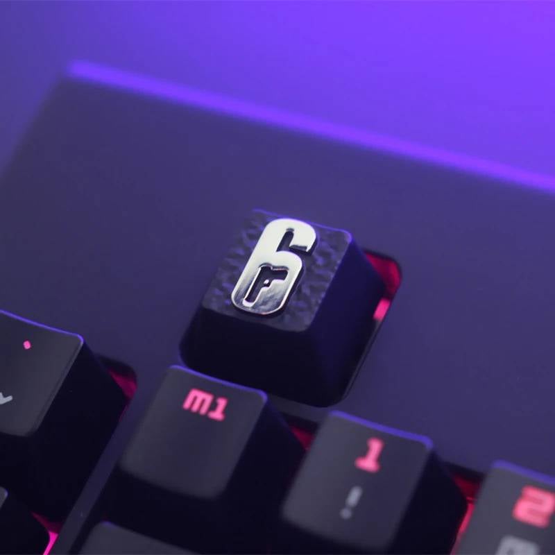 Zinc-plated Aluminum Artisan R4 Keycaps - Rainbow Six Siege