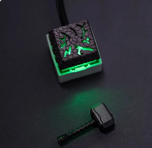 2In1 Resin Thor Hammer Baclit Artisan Keycaps