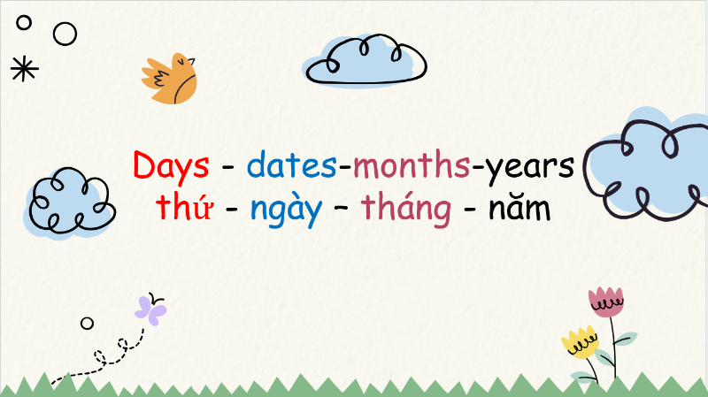 Bài 4: Thứ - Ngày - Tháng - Năm (Bài giảng PPT)