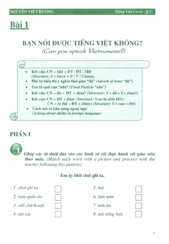 (Download PDF ) | Tiếng Việt Cơ Sở Dành Cho Người Nước Ngoài Quyển 2, Nguyễn Việt Hương, Elementary Vietnamese use for non-vietnamese speakers, Upper-Elementary