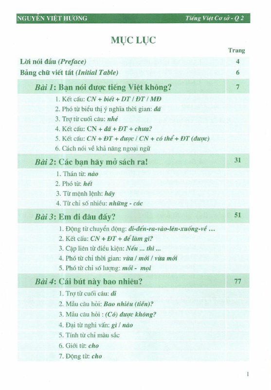 (Download PDF ) | Tiếng Việt Cơ Sở Dành Cho Người Nước Ngoài Quyển 2, Nguyễn Việt Hương, Elementary Vietnamese use for non-vietnamese speakers, Upper-Elementary