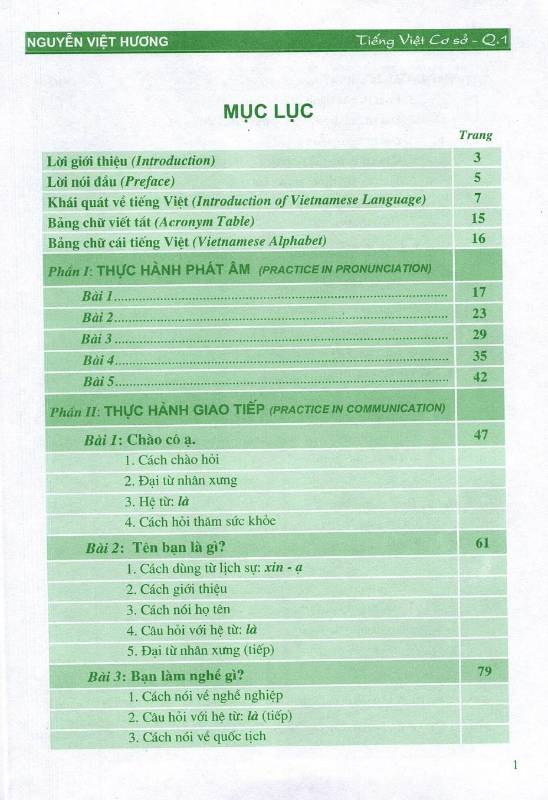 Tiếng Việt Cơ Sở Dành Cho Người Nước Ngoài Quyển 1, Nguyễn Việt Hương