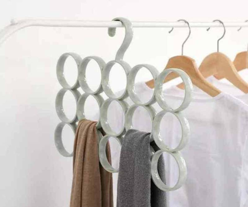 Features Fifteen Rings To Hang Scarves, Belts