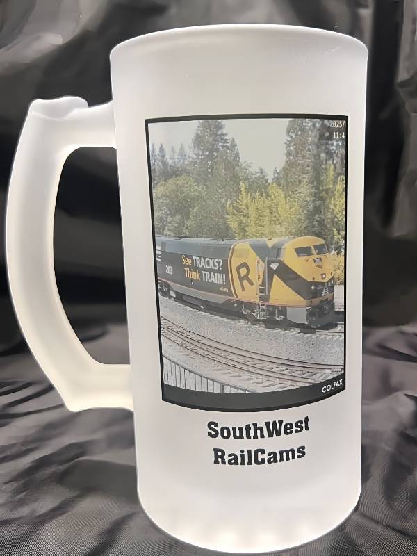 Frosted glass mug Amtrak 203