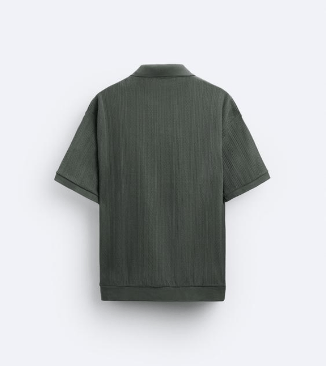 ZARA TEXTURED POINTELLE POLO SHIRT 6462/411
